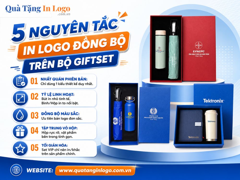 Bộ giftset quà tặng in logo
