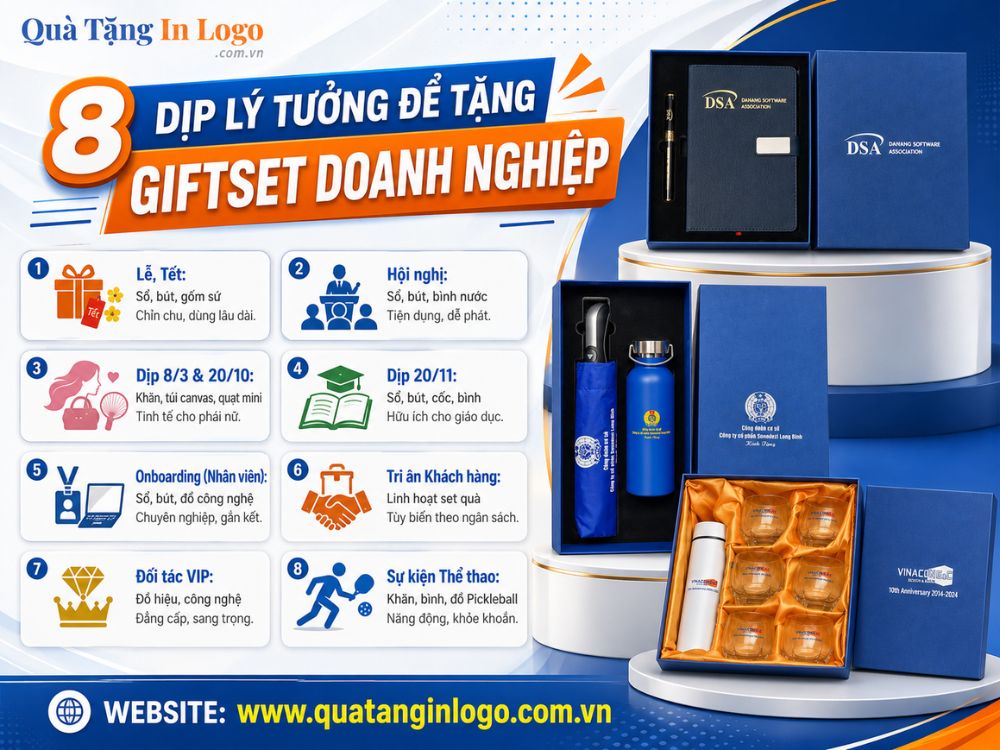 Bộ giftset quà tặng in logo
