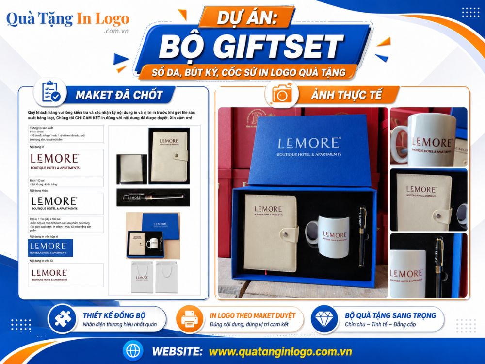 Dự án bộ giftset quà tặng in logo