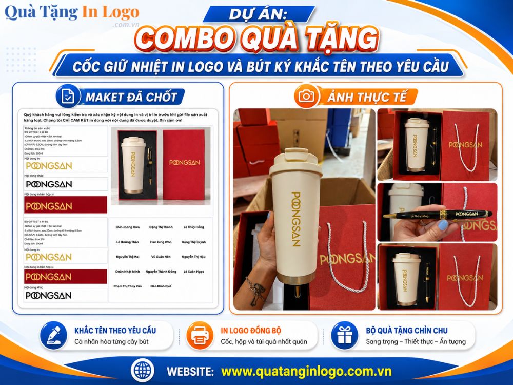 Dự án bộ giftset quà tặng in logo
