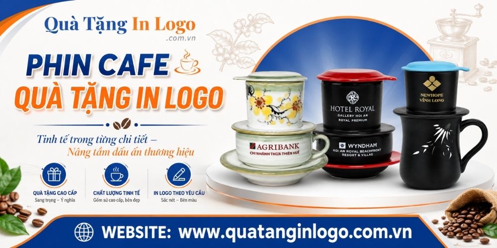 Bộ phin pha cà phê in logo quà tặng