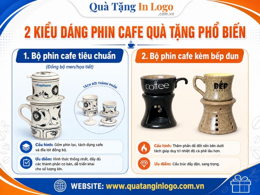 Kiểu dáng phin cafe quà tặng