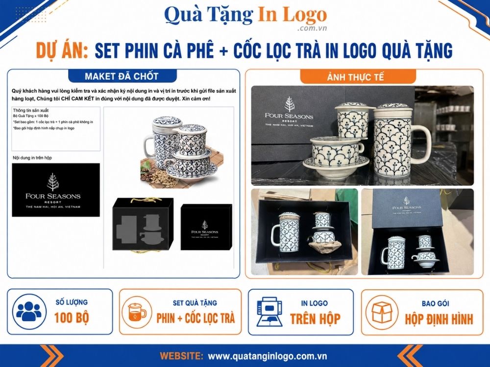 Dự án quà tặng phin pha cà phê in logo