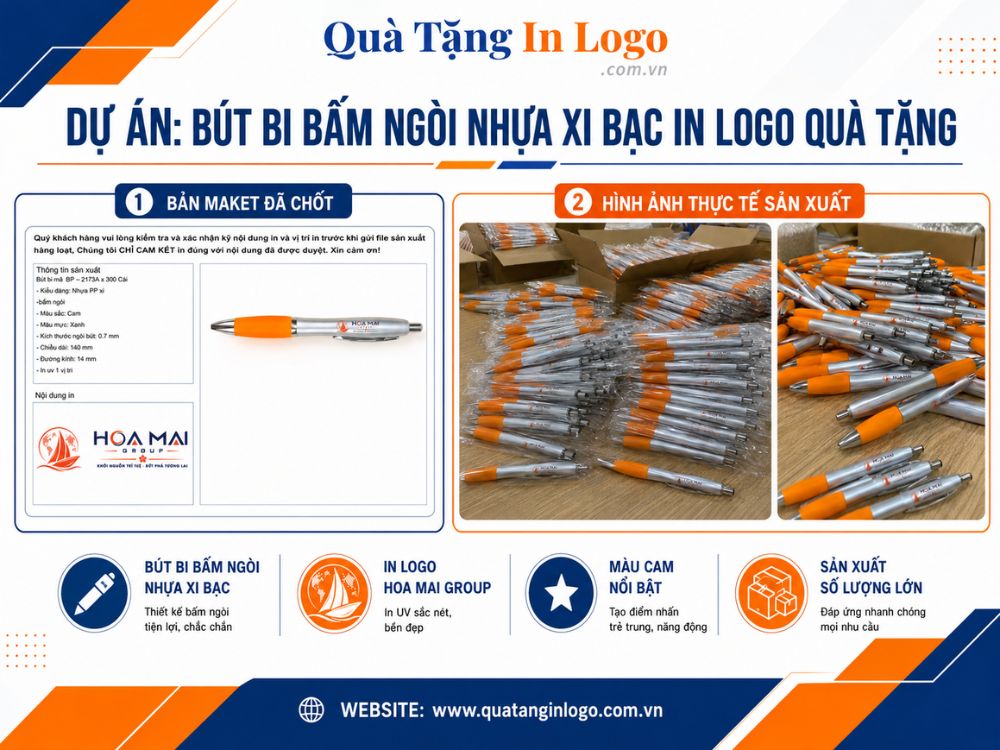 Dự án quà tặng bút bi in logo