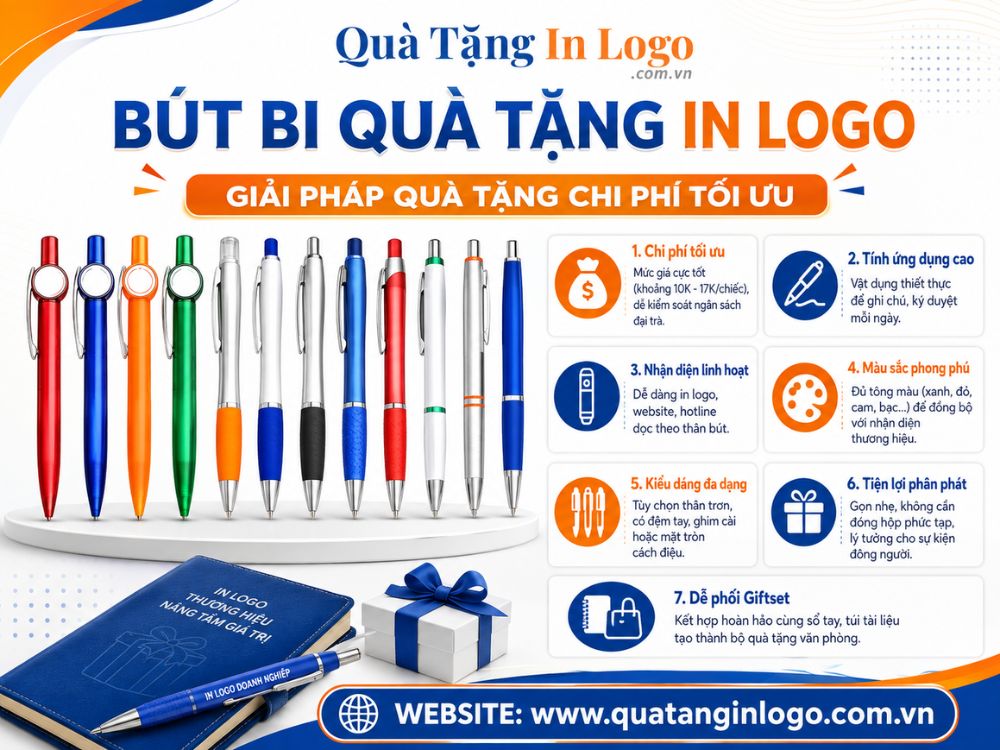 Ưu điểm của quà tặng bút bi in logo