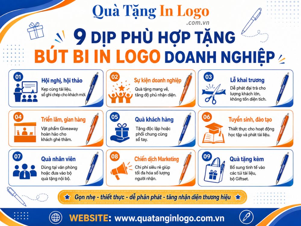 9 dịp phù hợp tặng bút bi in logo
