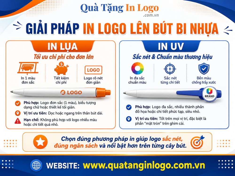 2 kỹ thuật in logo trên bút bi quà tặng