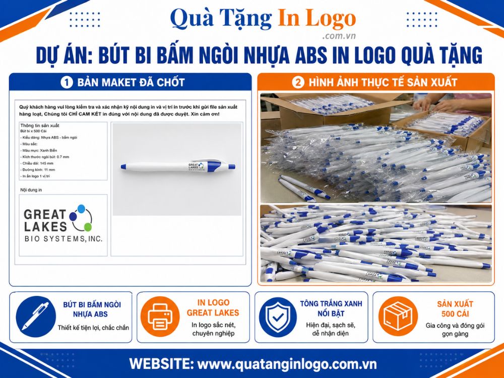 Dự án quà tặng bút bi in logo