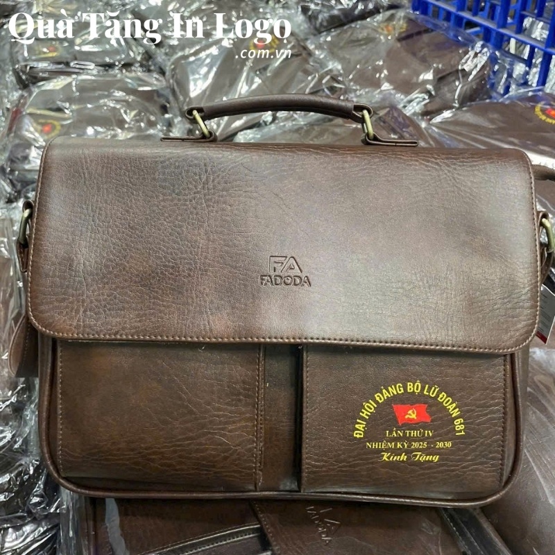 Cặp Da Quà Tặng In Logo - Ảnh 4