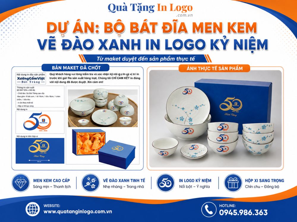 Dự án Bát đĩa quà tặng in logo