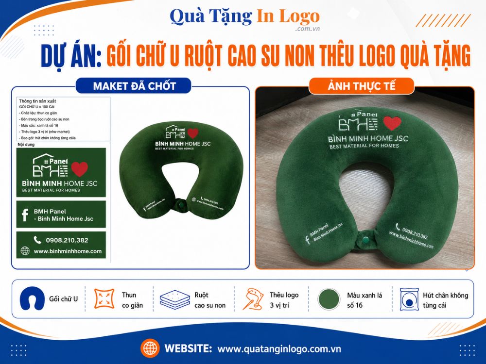Dự án gối chữ U quà tặng