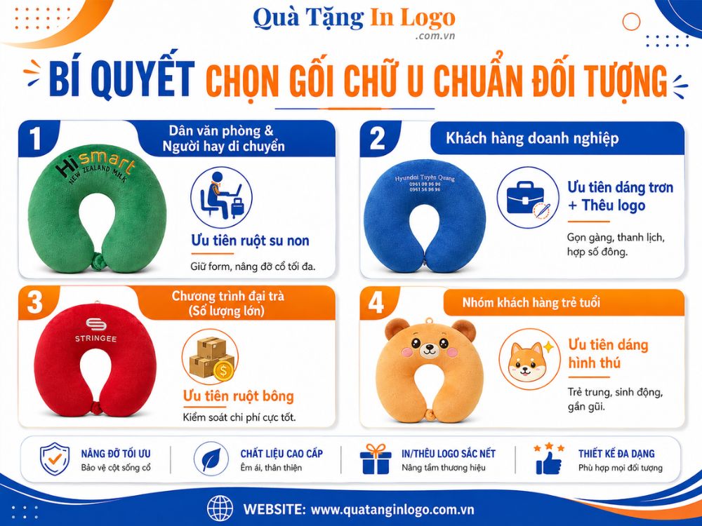 Các đối tượng phù hợp nhận quà tặng gối chữ U