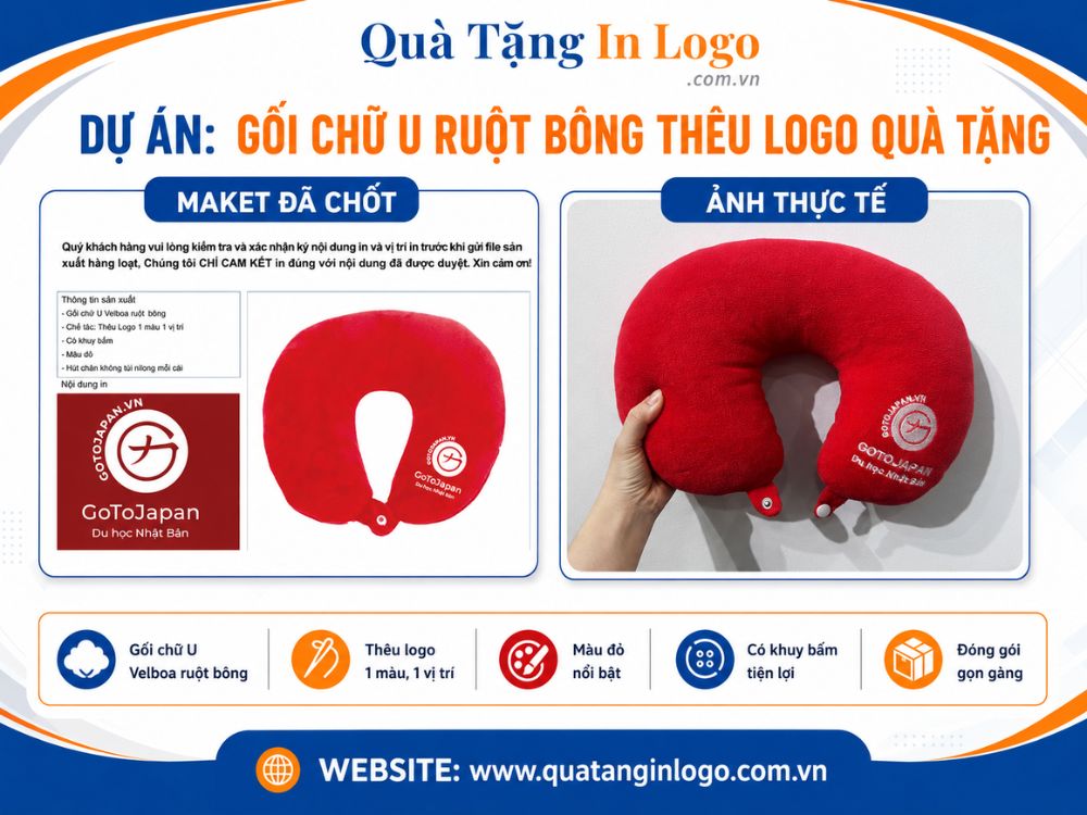 Dự án gối chữ U quà tặng