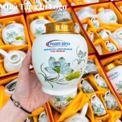 Hũ đựng trà in logo quà tặng