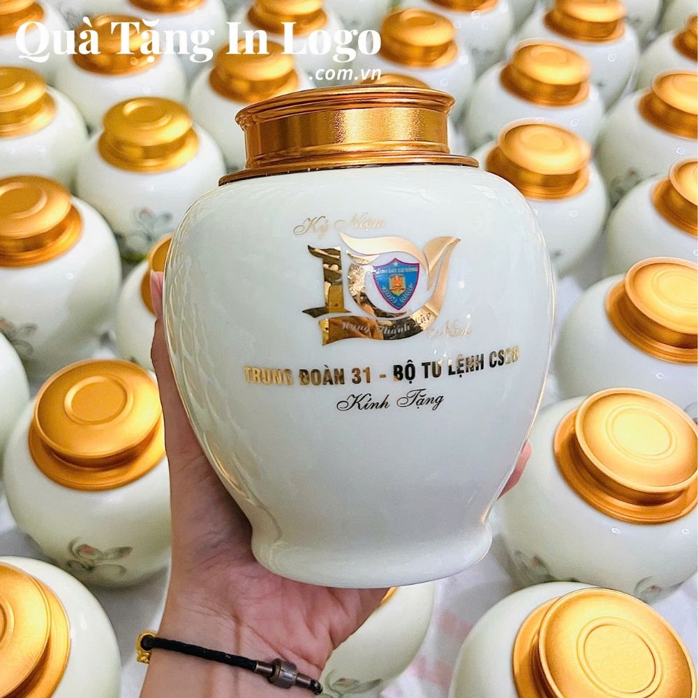 Hũ đựng trà in logo quà tặng