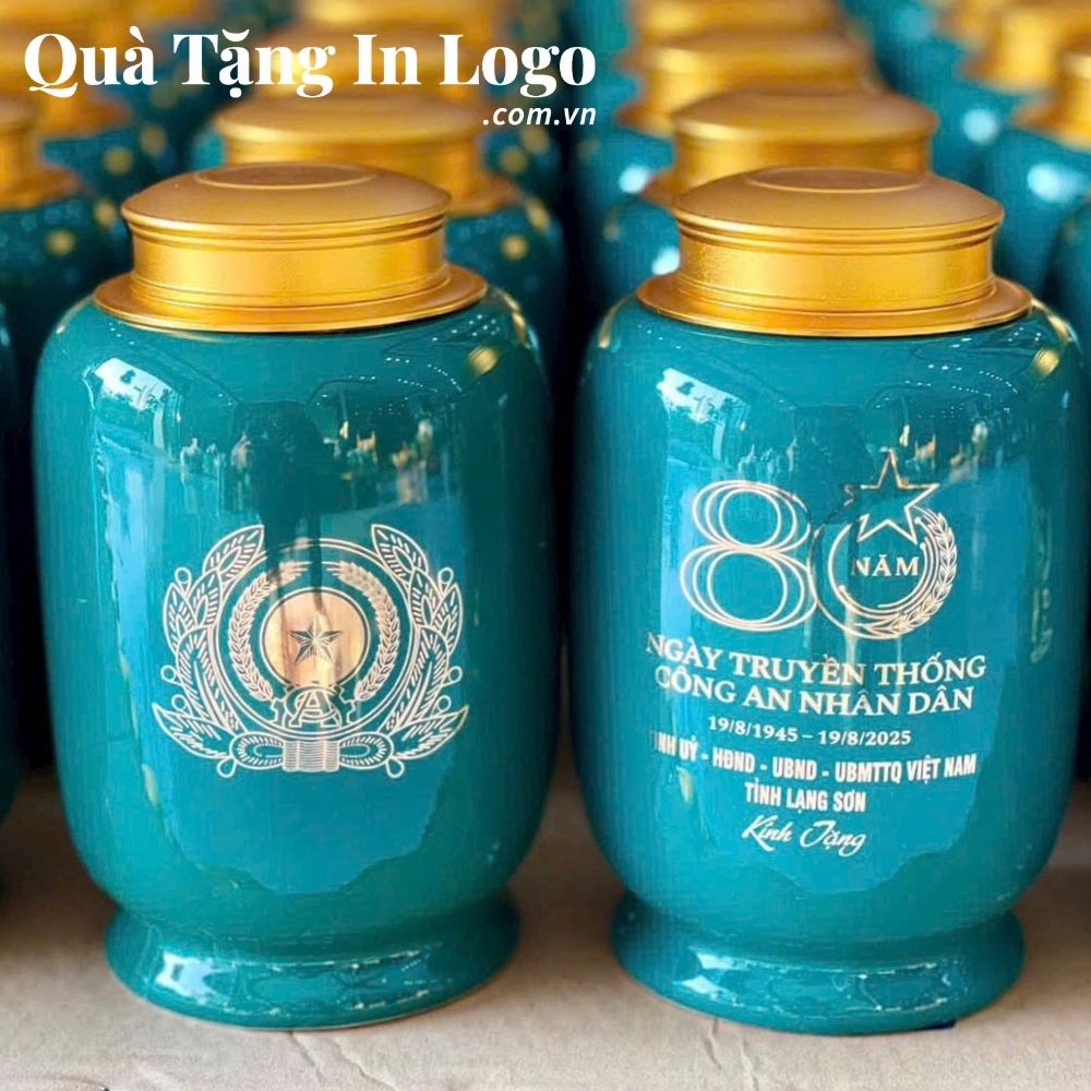 Hũ đựng trà in logo quà tặng