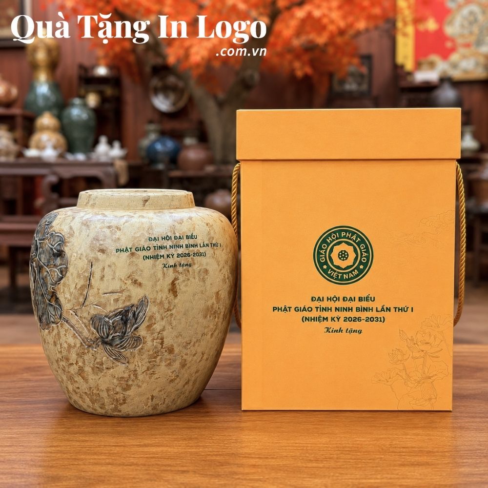 Hũ đựng trà quà tặng in logo