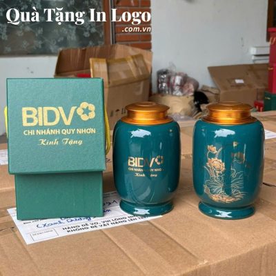 Hũ đựng trà quà tặng in logo