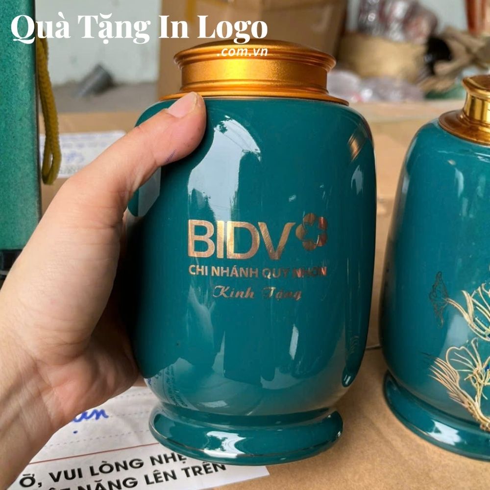 Hũ đựng trà quà tặng in logo