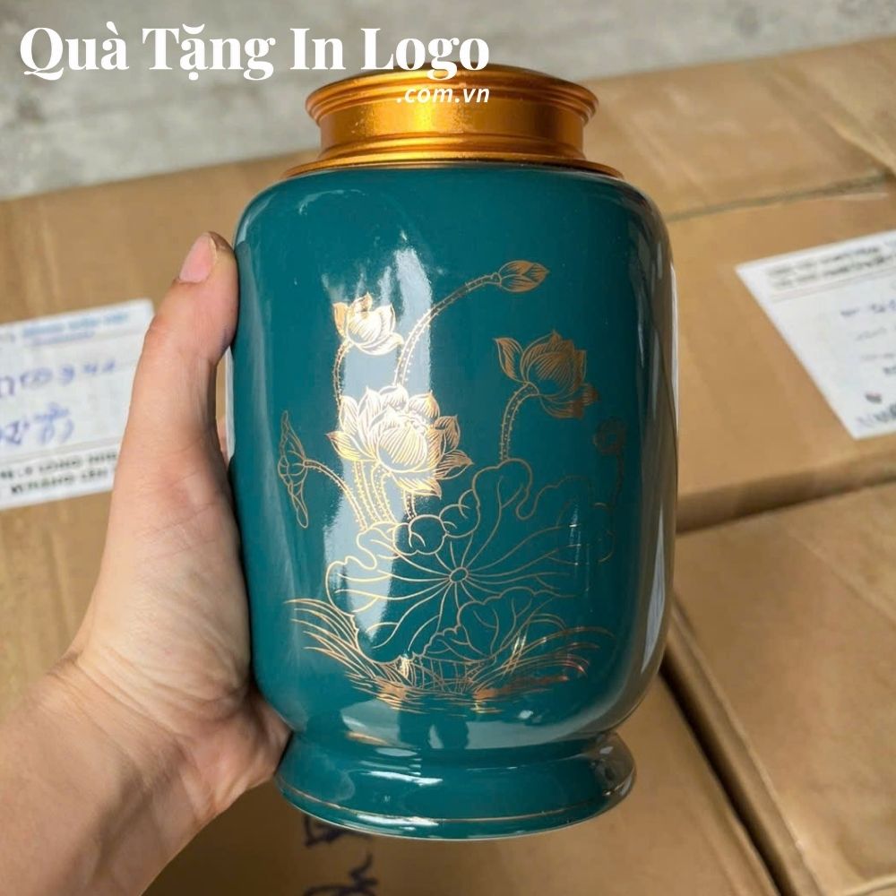 Hũ đựng trà quà tặng in logo