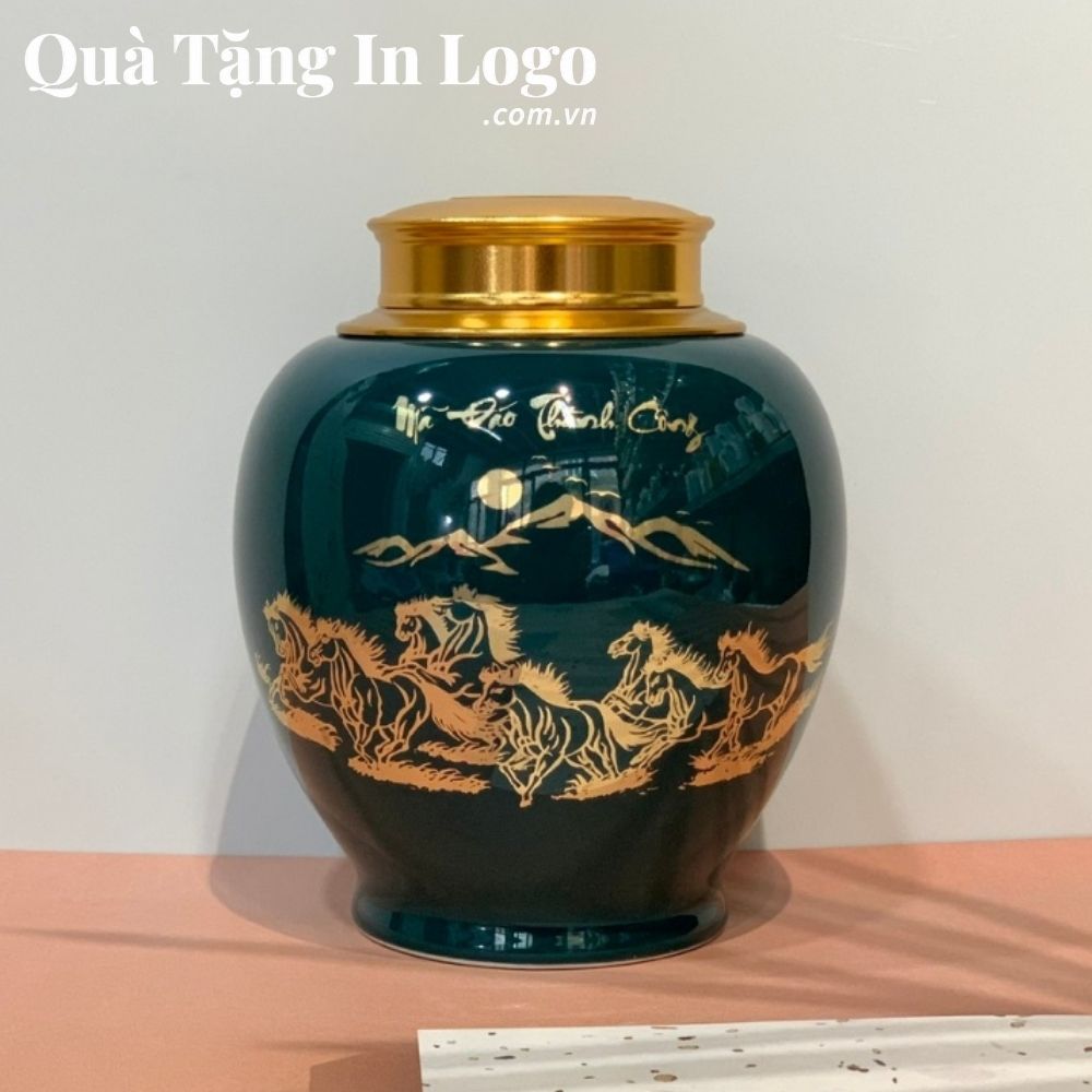 Hũ đựng trà in logo quà tặng