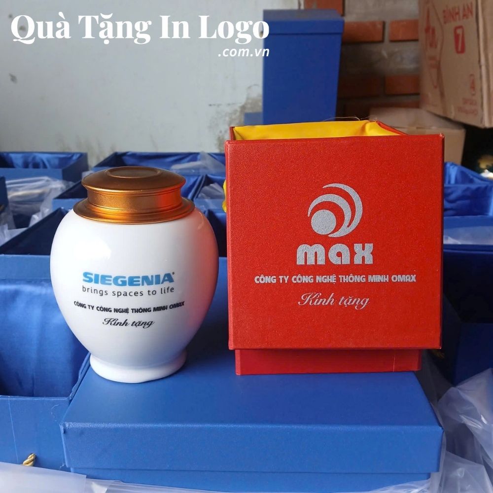 Hũ đựng trà quà tặng in logo