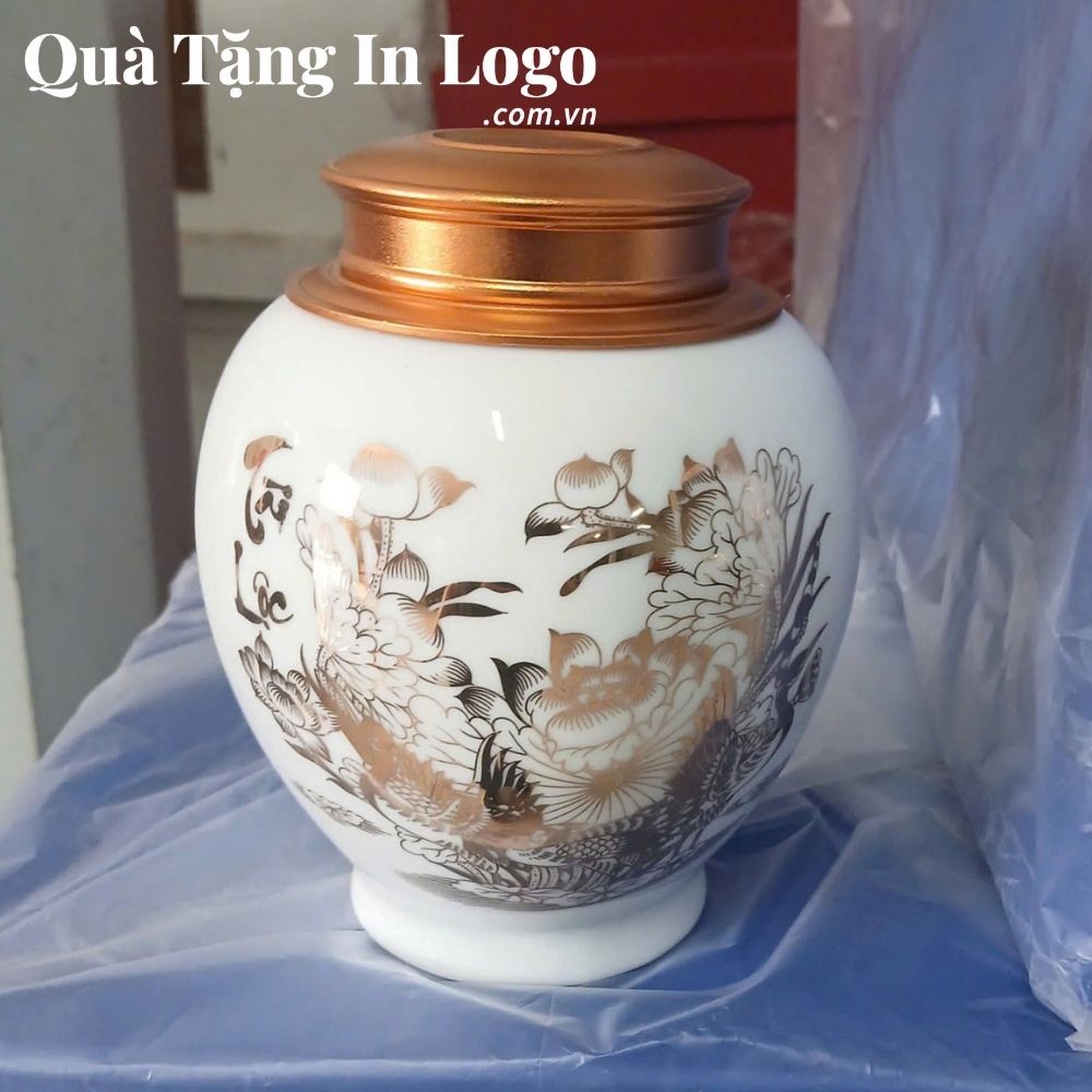 Hũ đựng trà quà tặng in logo