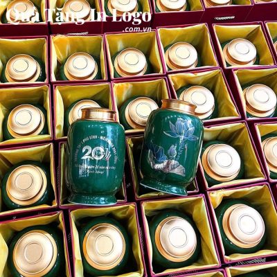 Hũ đựng trà in logo quà tặng