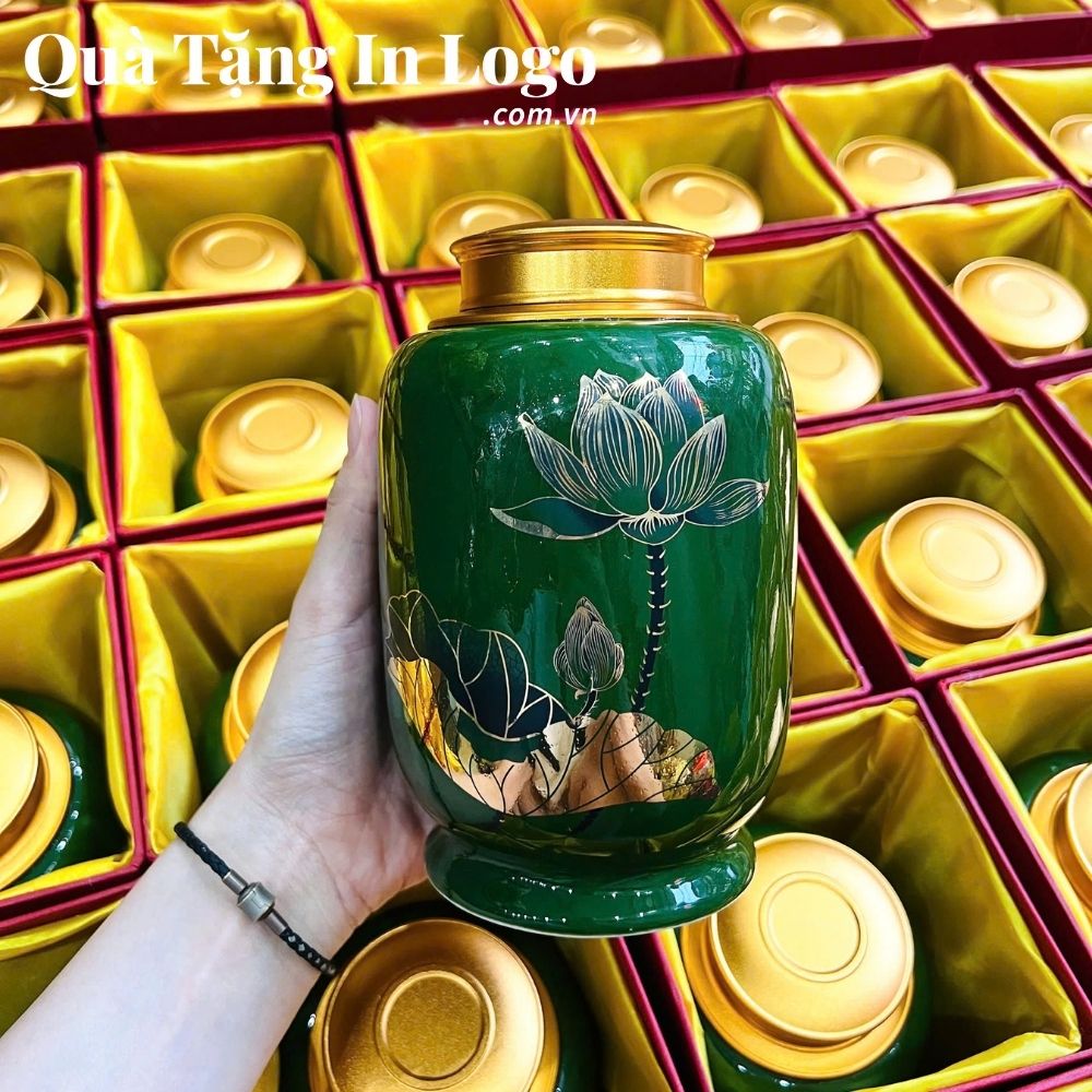 Hũ đựng trà in logo quà tặng