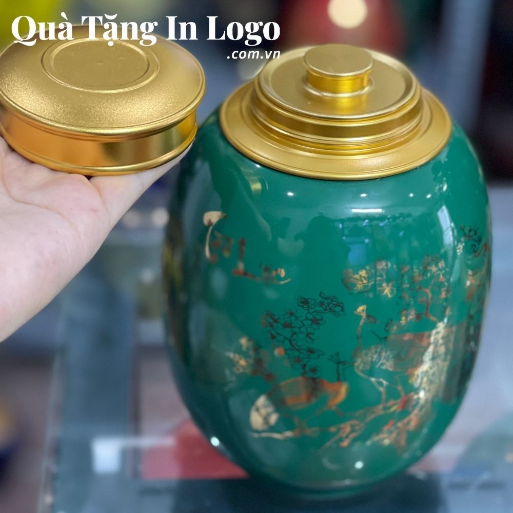Hũ đựng trà in logo quà tặng