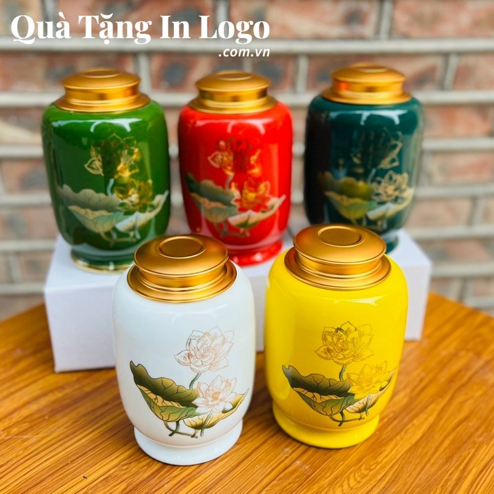Hũ đựng trà in logo quà tặng