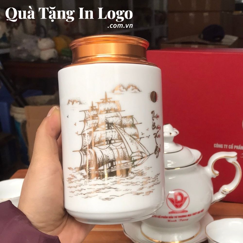 Hũ đựng trà in logo quà tặng