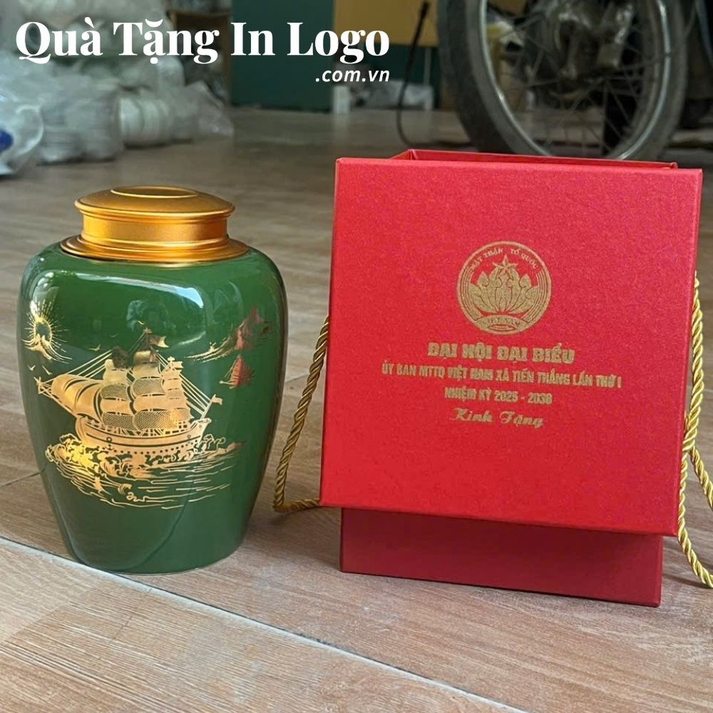 Hũ đựng trà in logo quà tặng