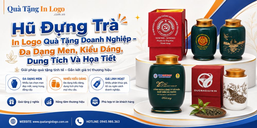 Hũ đựng trà quà tặng in logo