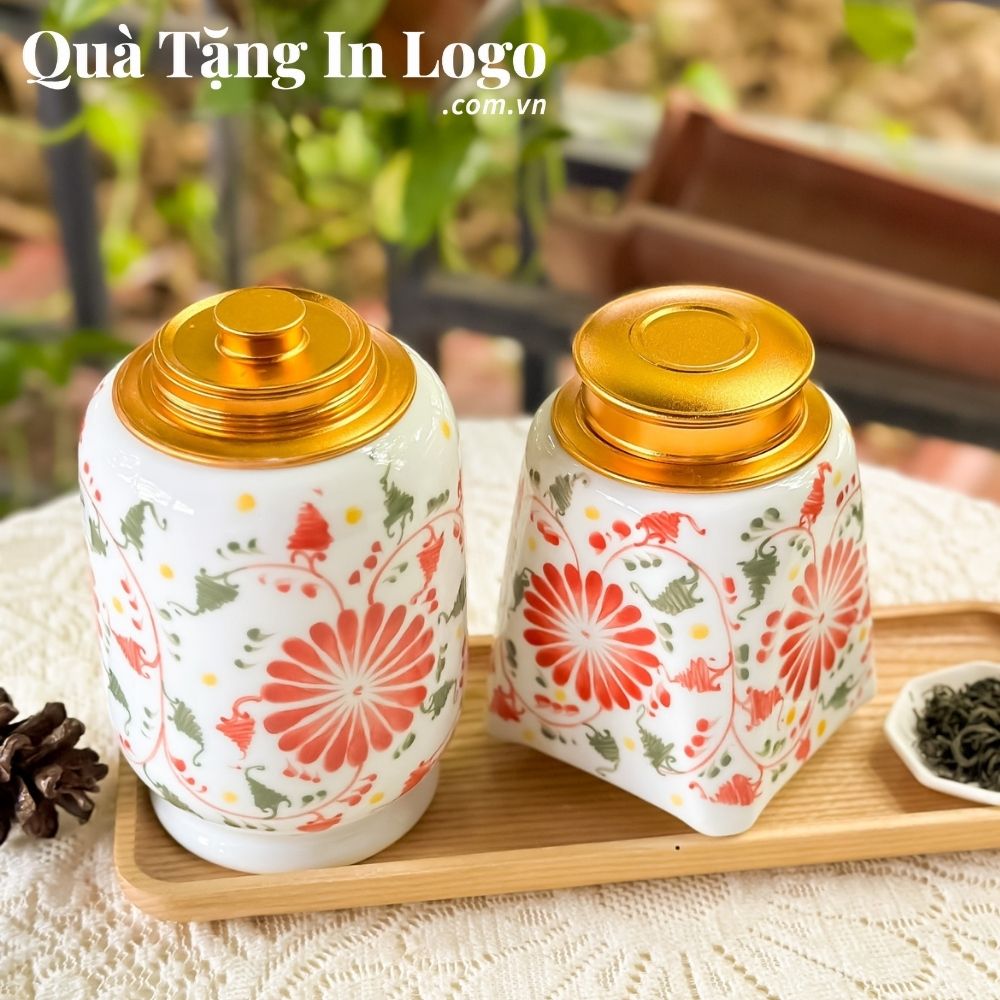 Hũ đựng trà in logo quà tặng
