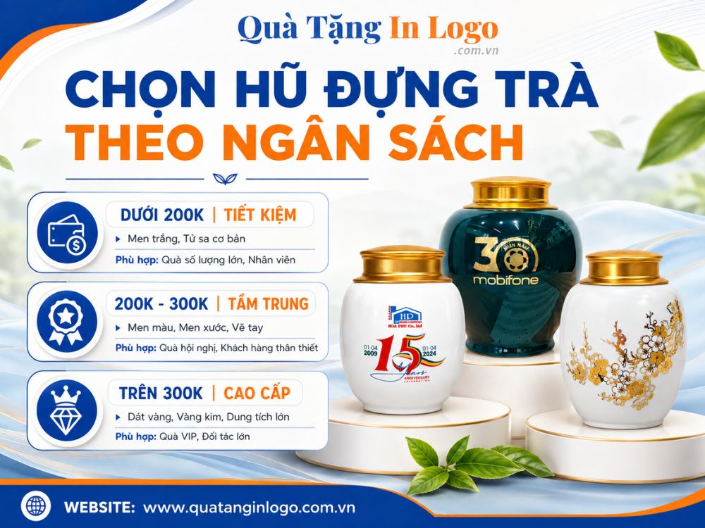 Lựa chọn quà tặng lọ chè in logo theo mức ngân sách