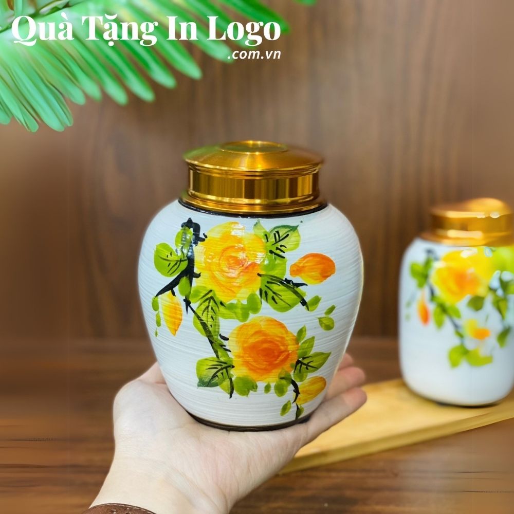 Hũ đựng trà in logo quà tặng