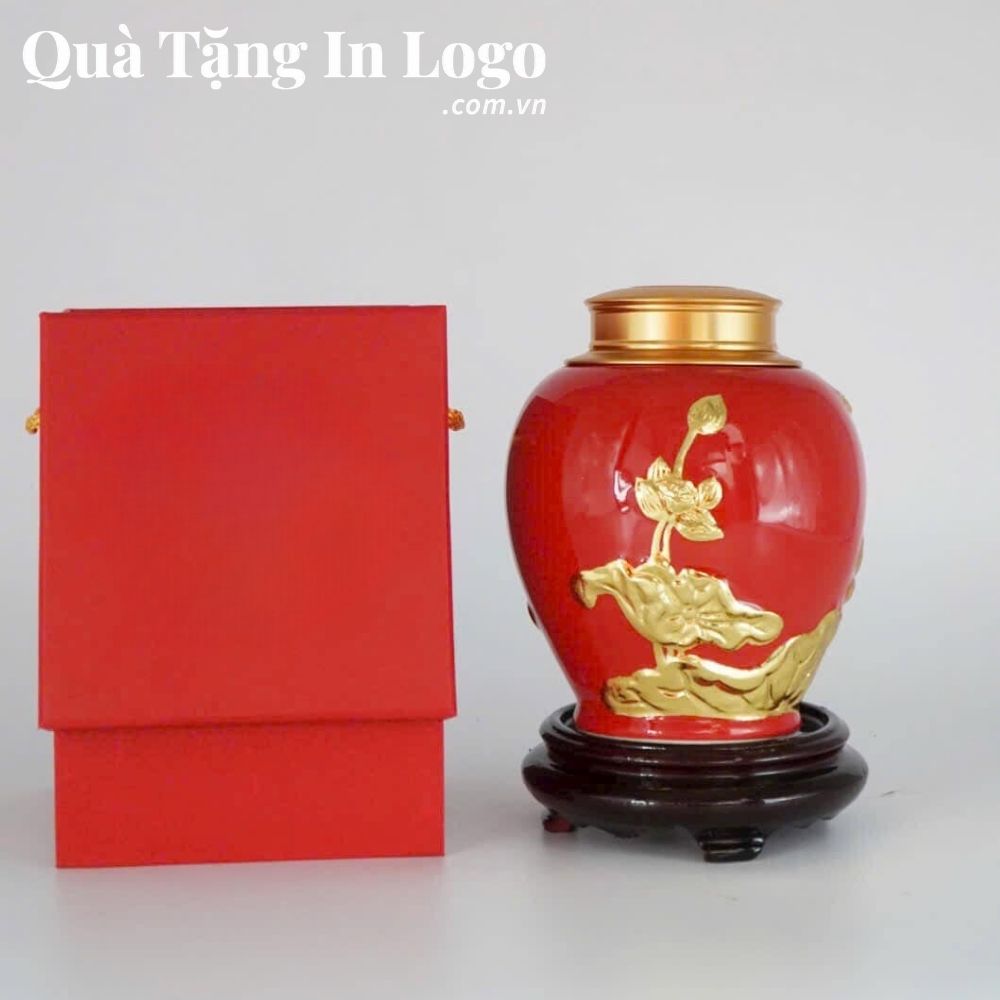 Hũ đựng trà in logo quà tặng