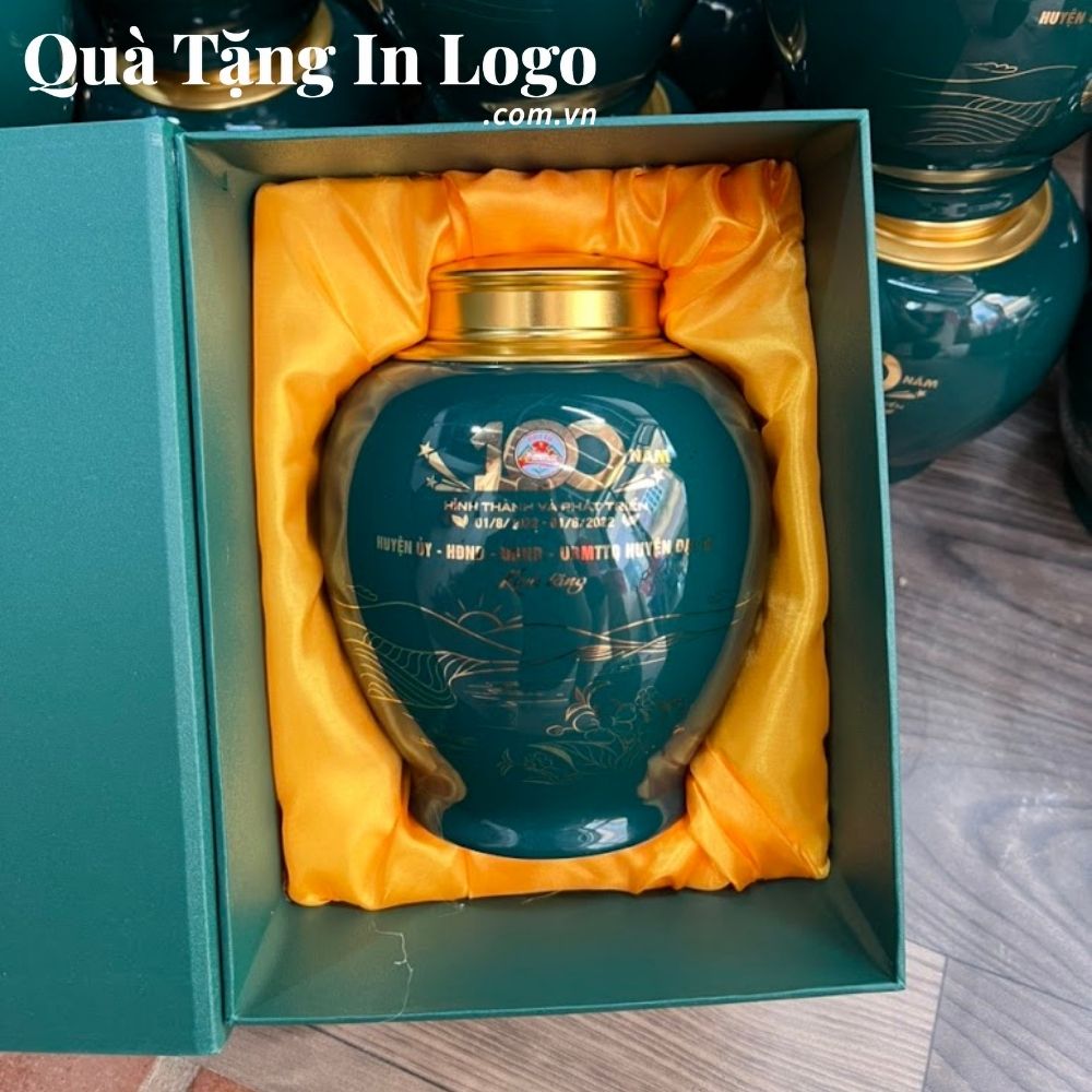 Hũ đựng trà in logo quà tặng