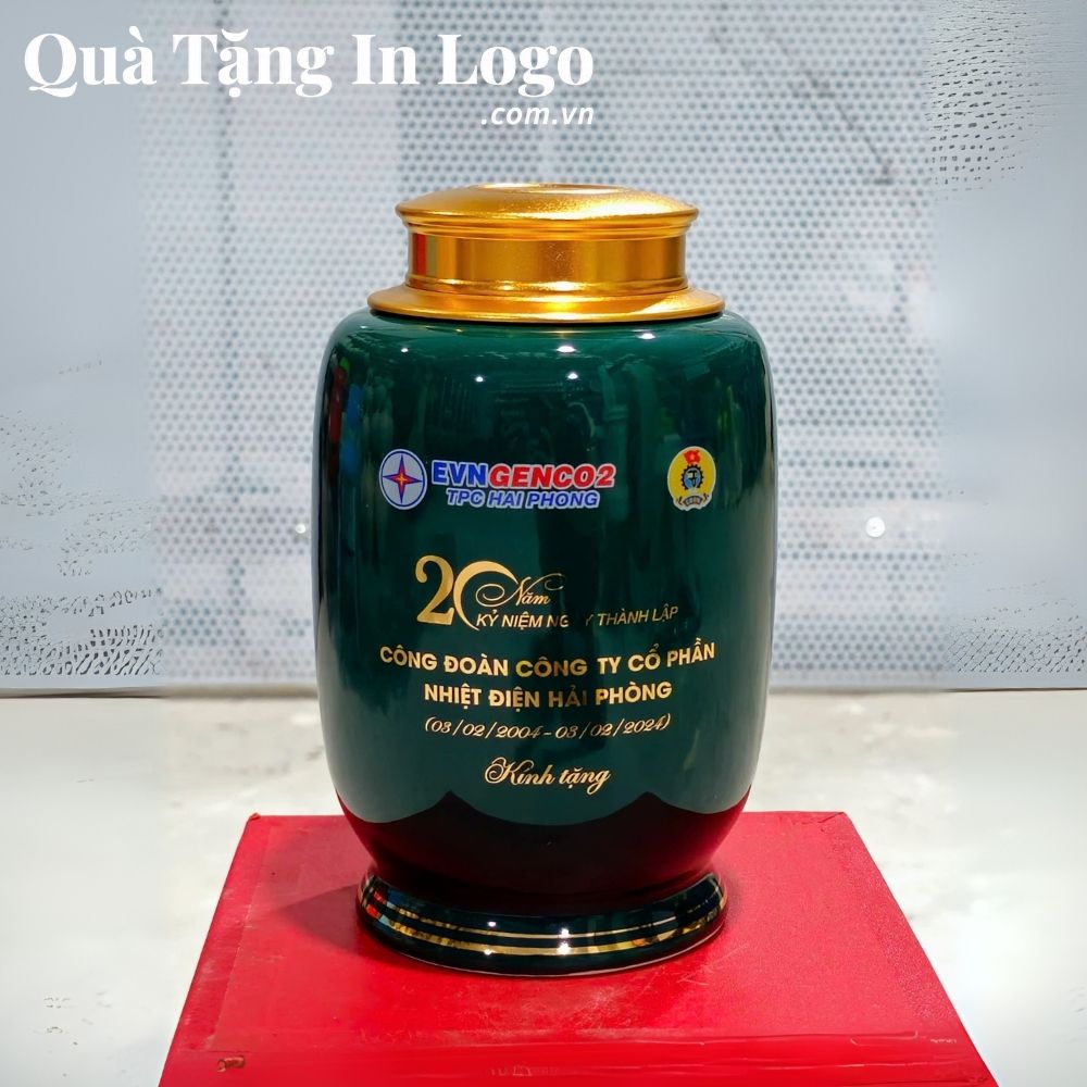 Hũ đựng trà quà tặng in logo