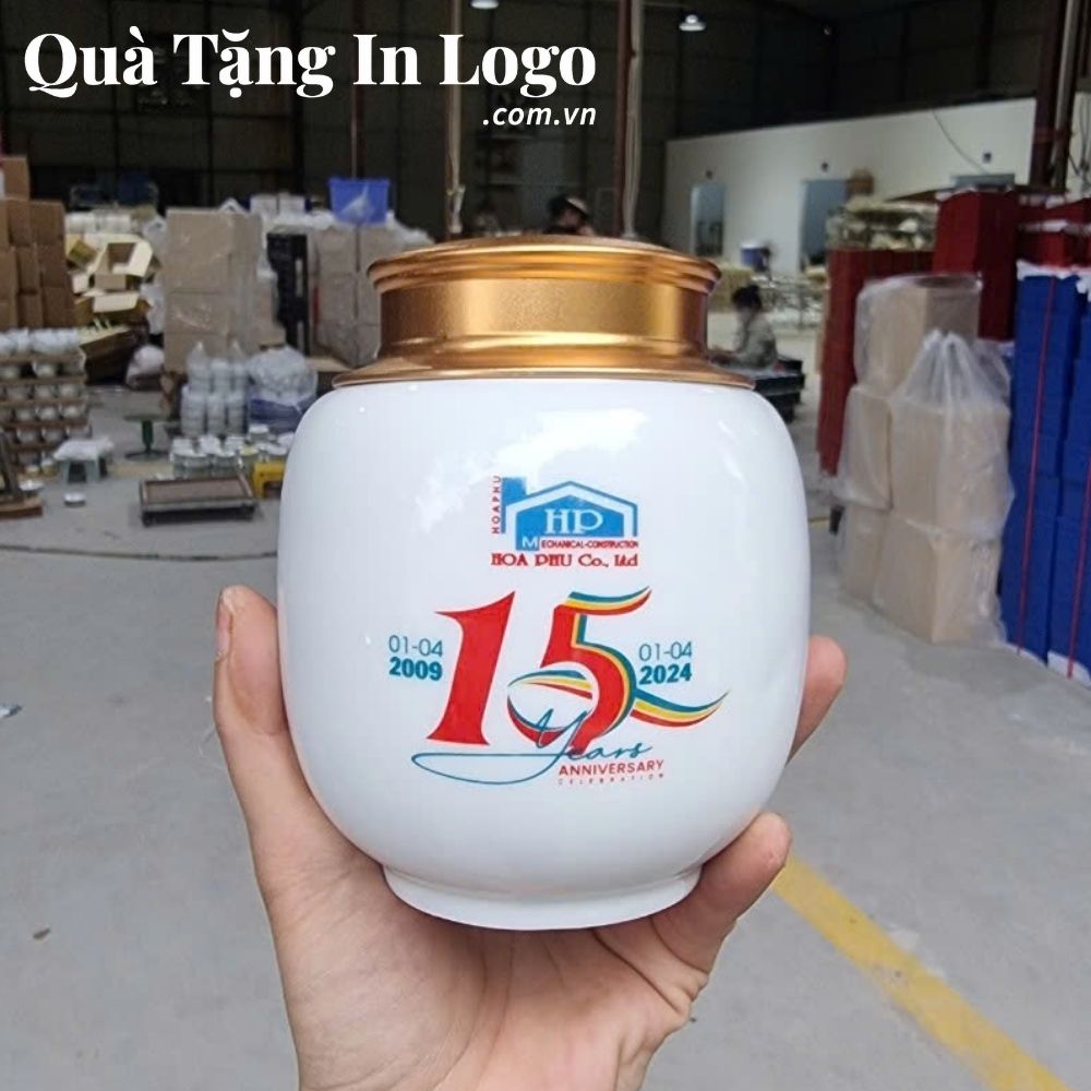 Hũ đựng trà in logo quà tặng