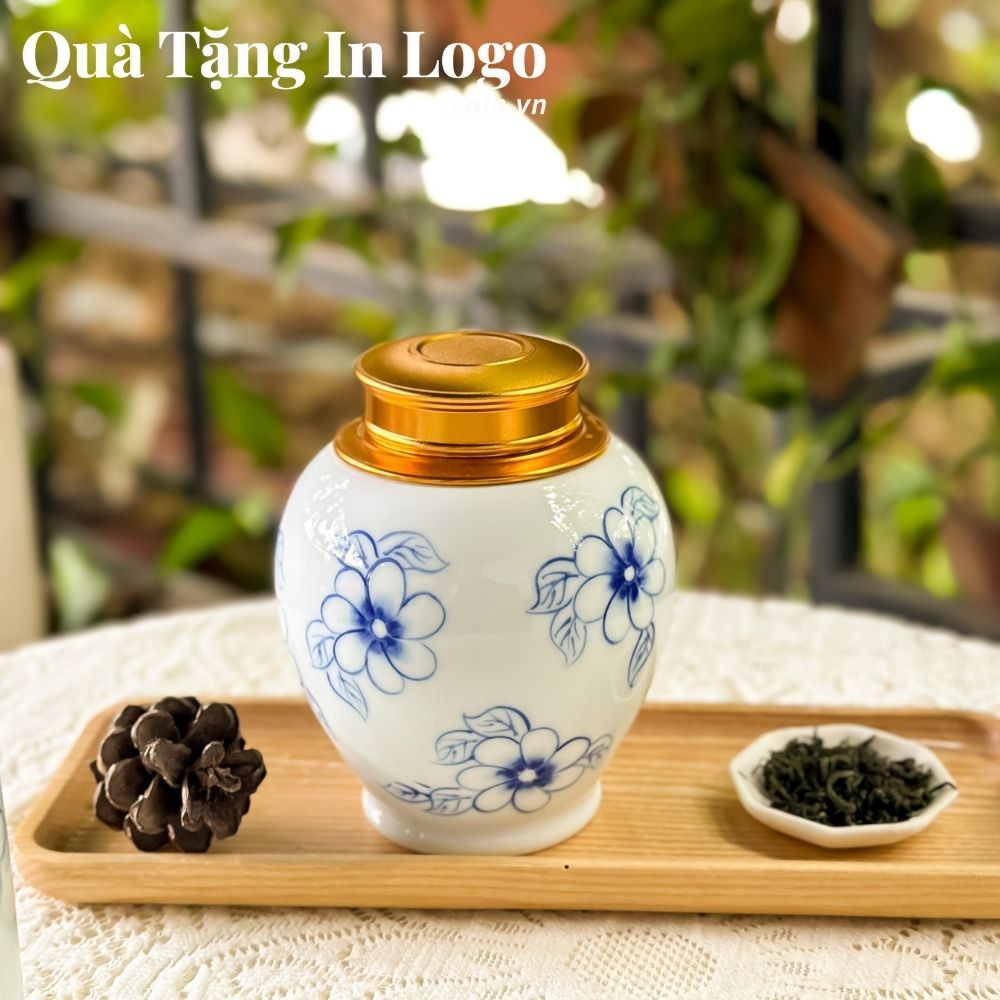 Hũ đựng trà in logo quà tặng