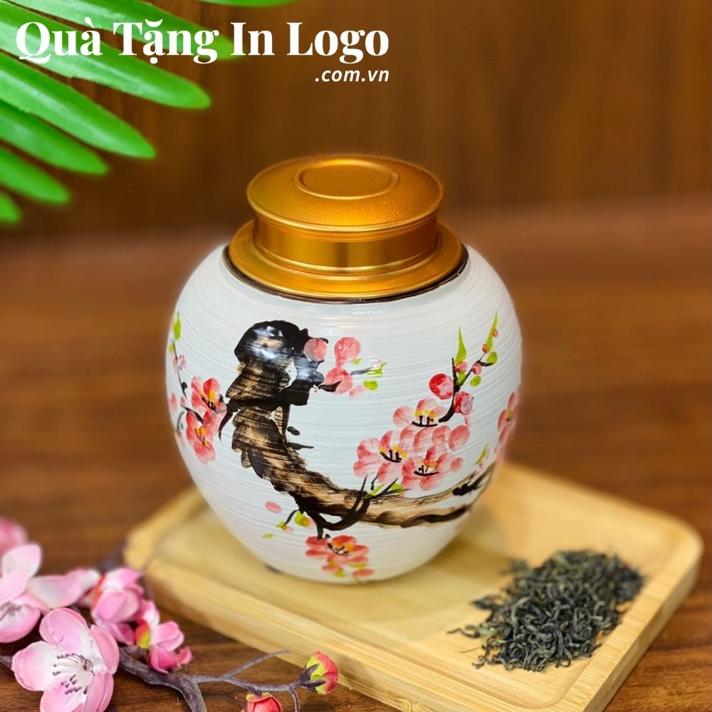 Hũ đựng trà in logo quà tặng