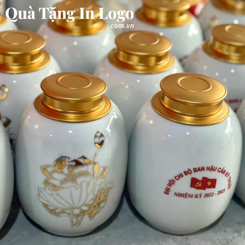 Hũ đựng trà in logo quà tặng