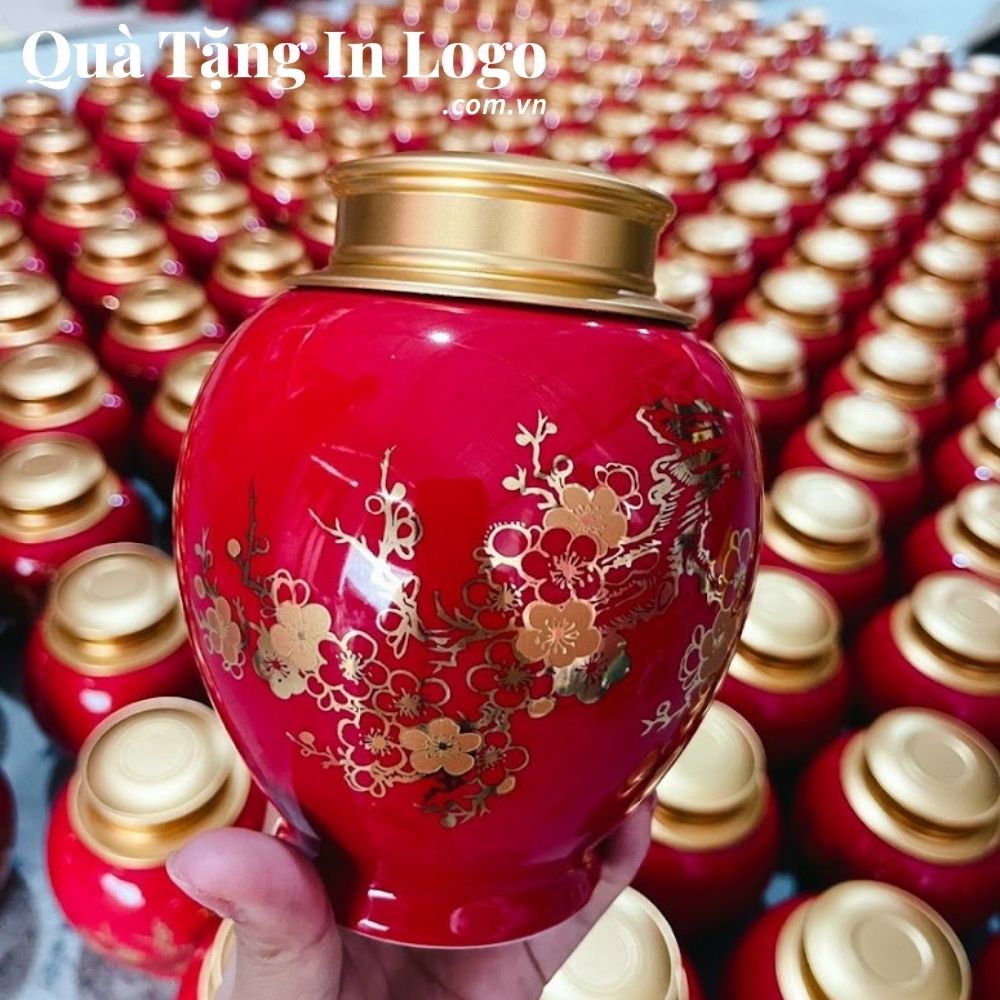 Hũ đựng trà in logo quà tặng