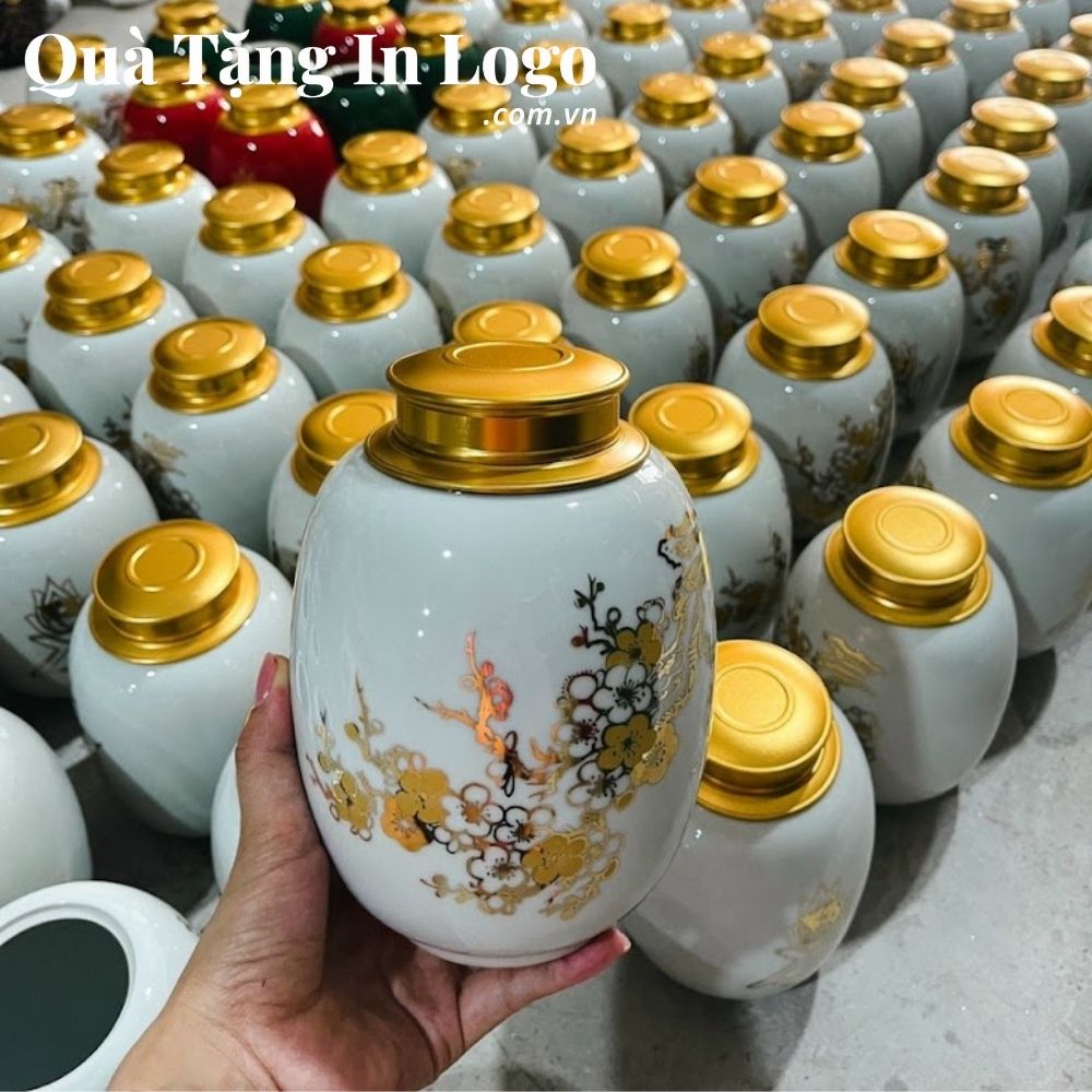 Hũ đựng trà in logo quà tặng