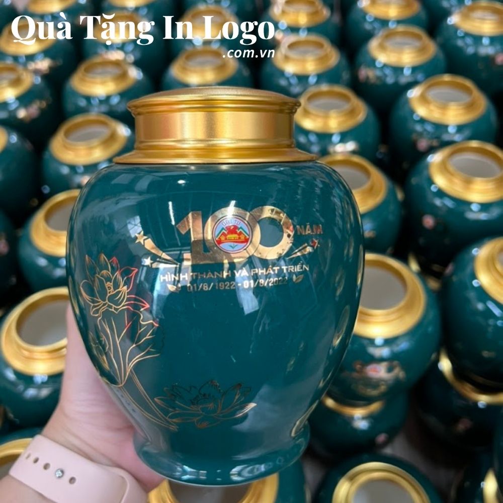 Hũ đựng trà in logo quà tặng