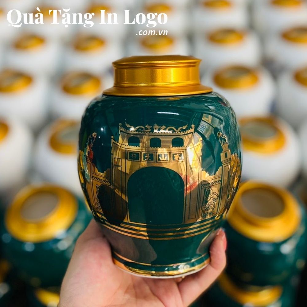 Hũ đựng trà quà tặng in logo