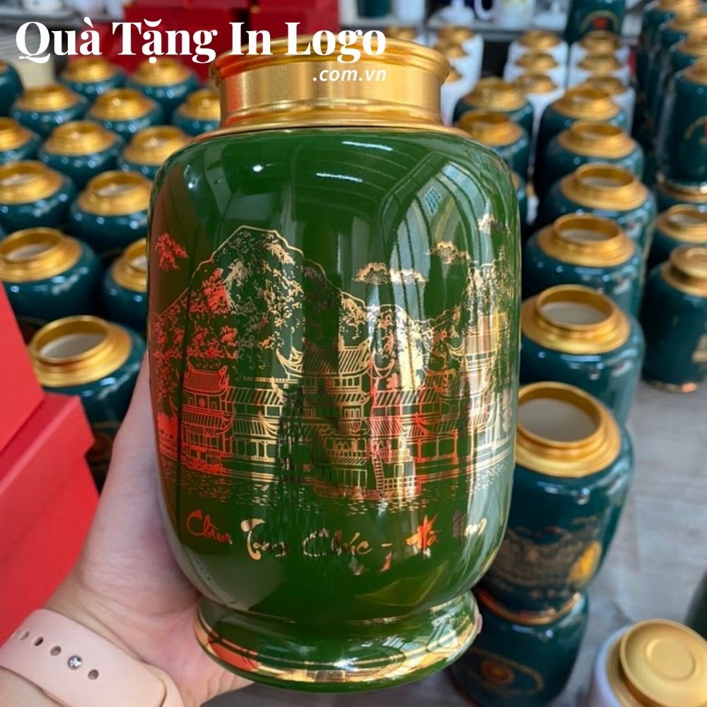 Hũ đựng trà in logo quà tặng