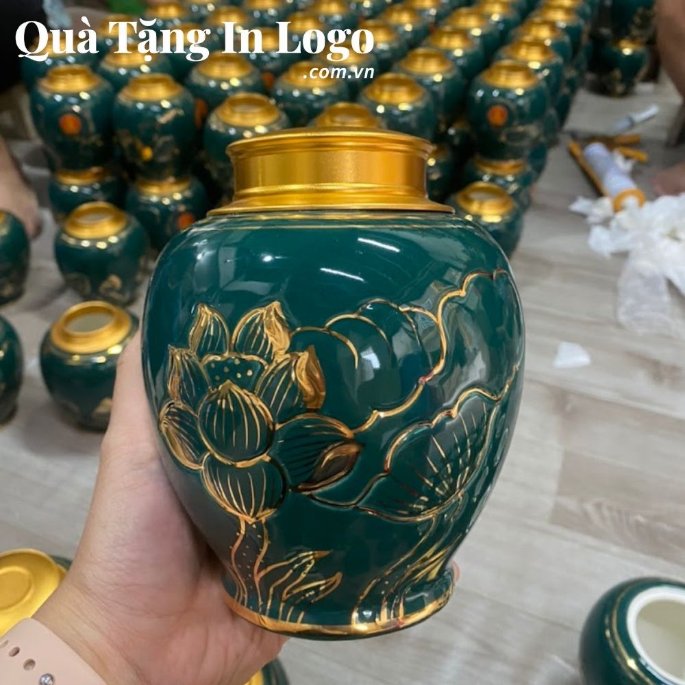 Hũ đựng trà quà tặng in logo